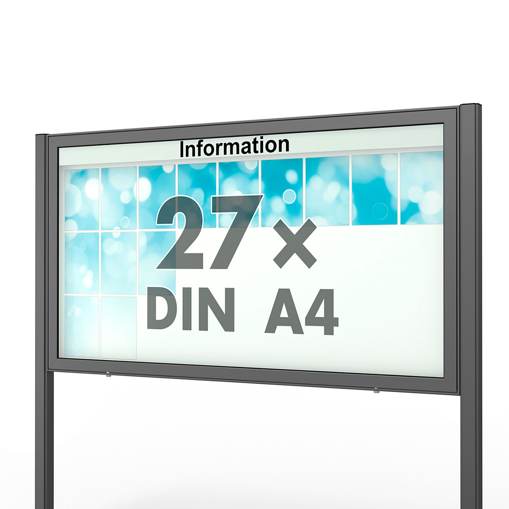 27 x DIN A4 Schaukasten Planus - mit Standbeinen - DB 703 (anthrazit)