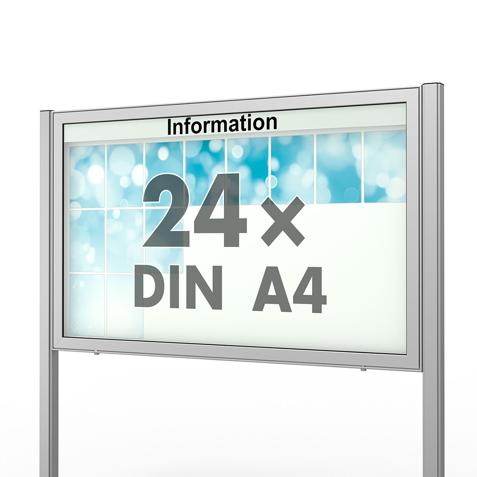 aussen-schaukasten-planus-65e-h-24xa4-mit-standbeinen-vitrinen.de 24 x DIN A4 Schaukasten Planus - mit Standbeinen